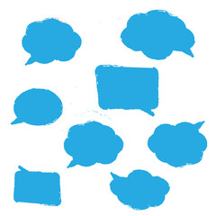 Big set hand drawn monochrome comic speech bubbles. Stickers of speech bubbles vector