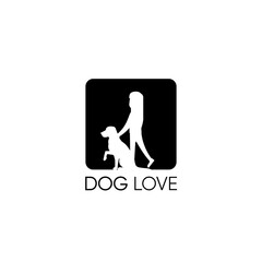Human and Dog logo,vector illustration.