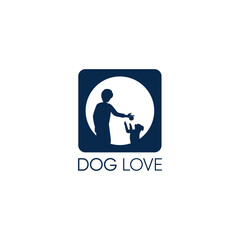Human and Dog logo,vector illustration.