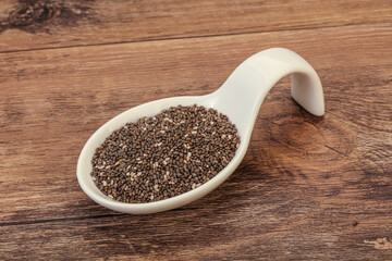 Seasoning chia seeds in the bowl