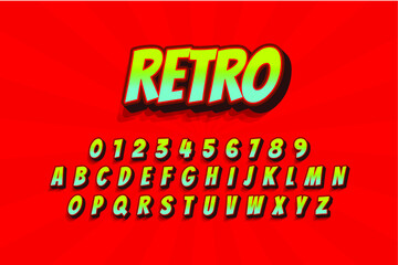 Modern 3D font and alphabet for poster, sticker vector