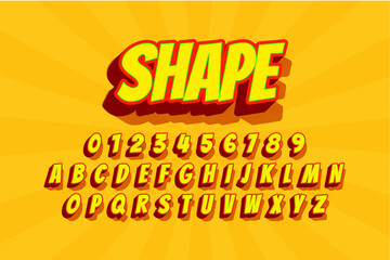 Modern 3D font and alphabet for poster, sticker vector