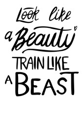 Vector motivational quote, funny fitness lettering for women 