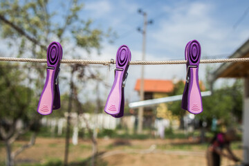 Purple Plastic pins for clothes