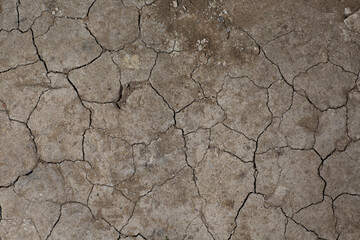 Dry cracked earth ground texture. No watering desert