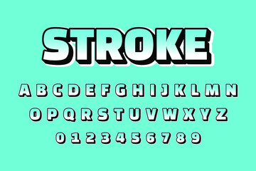Modern 3D font and alphabet for poster, sticker vector