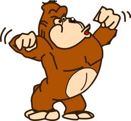 Angry brown and skin colored gorilla © Saket
