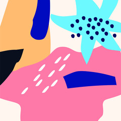 illustration vector EPS Print hand draw painted abstract modern art for wall decoration or postcard cover or textile or background or other