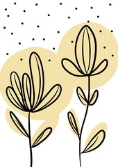 Watercolor twigs pattern. Aesthetic floral texture with branches, flower buds and leaves. Spring repeating background. Image illustration