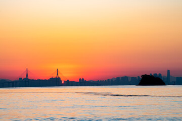 Fototapeta premium Dawn and sky at sea