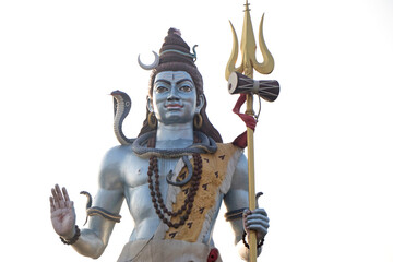 Statue of Lord shiva with his trident at haridwar