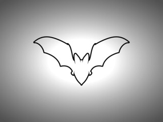 Bat Silhouette on White Background. Isolated Vector Animal Template for Logo, Icon, Symbol etc.