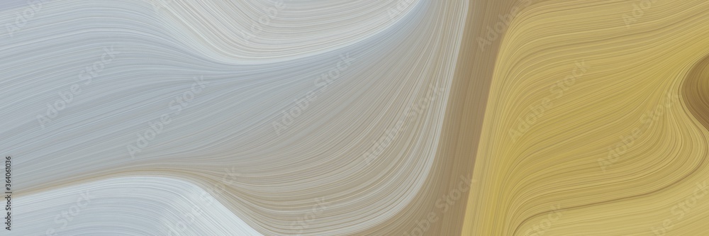 Fototapete abstract colorful header with dark gray, dark khaki and light gray colors. fluid curved lines with d