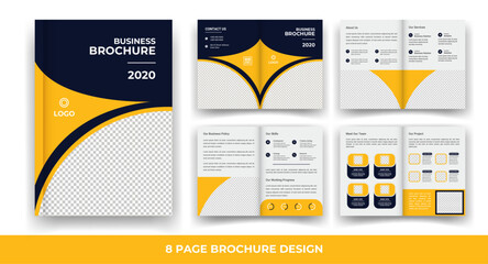 8 Pages creative business brochure template and simple & minimal design template