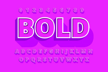 Modern 3D font and alphabet for poster, sticker vector