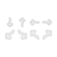 Up, left, right, diagonal and down icon. Arrow icon. Perfect for website, application, logo, presentation template, product design and other product. icon set design line style