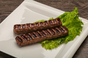 Two Grilled kebeb beef sausages