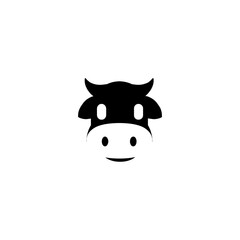 Cow Vector Icon. Isolated Farm Cow, Domestic Animal Illustration Icon