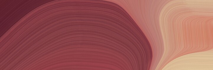 abstract flowing header with dark moderate pink, tan and rosy brown colors. fluid curved lines with dynamic flowing waves and curves for poster or canvas