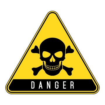 Skull and bones warning sign. Danger sign.