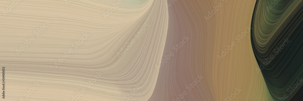 Fototapete abstract modern horizontal header with rosy brown, tan and very dark blue colors. fluid curved lines