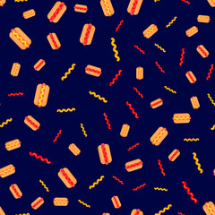 Seamless pattern. National Hot Dog Day.
Vector illustration, modern concept for your design.