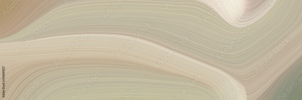 Poster abstract flowing header design with tan, antique white and gray gray colors. fluid curved flowing wa