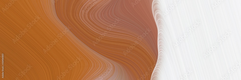 Poster abstract flowing header with white smoke, sienna and rosy brown colors. fluid curved flowing waves a