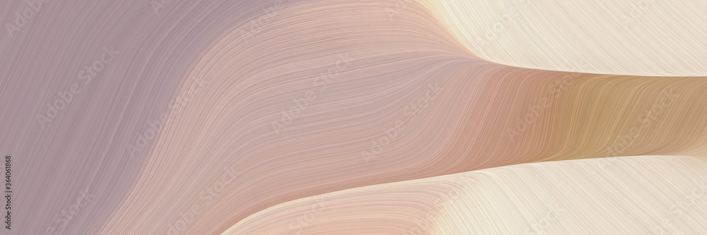 Fototapete abstract dynamic horizontal header with dark gray, rosy brown and antique white colors. fluid curved
