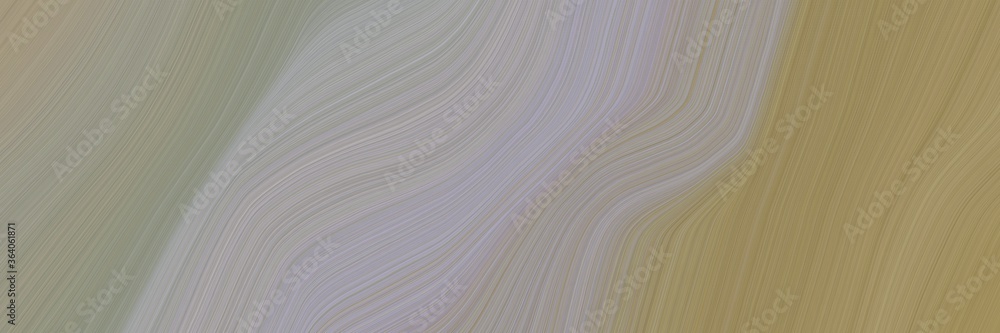 Fototapete abstract moving horizontal header with gray gray, dark gray and pastel brown colors. fluid curved li