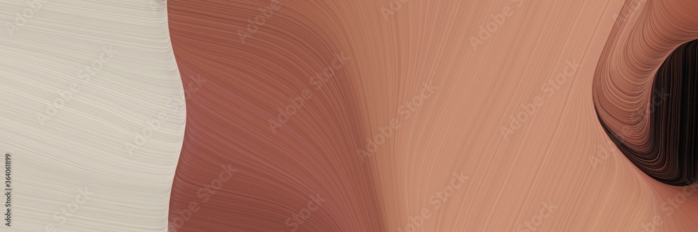 Fototapete abstract flowing designed horizontal header with indian red, pastel gray and very dark pink colors. 