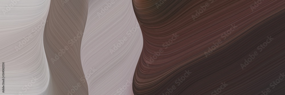 Fototapete abstract dynamic designed horizontal header with dark gray, very dark violet and old lavender colors. fluid curved lines with dynamic flowing waves and curves for poster or canvas