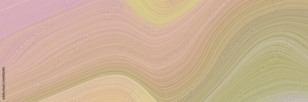 Poster abstract colorful designed horizontal header with tan, dark khaki and baby pink colors. fluid curved lines with dynamic flowing waves and curves for poster or canvas
