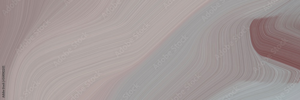 Poster abstract dynamic banner design with dark gray, pastel brown and gray gray colors. fluid curved lines