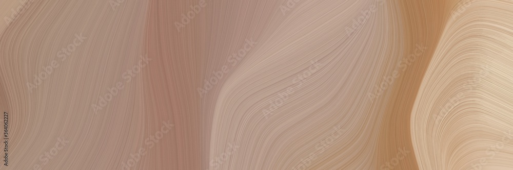 Fototapete abstract colorful header design with rosy brown, tan and wheat colors. fluid curved lines with dynamic flowing waves and curves for poster or canvas