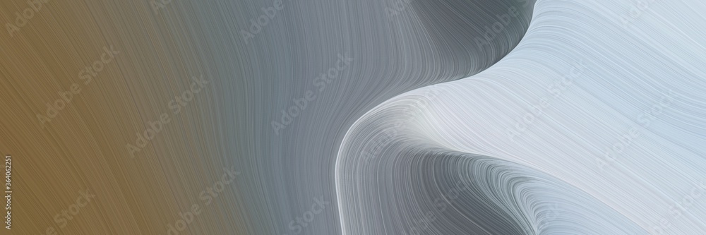 Fototapete abstract dynamic designed horizontal banner with dim gray, light gray and dark gray colors. fluid cu