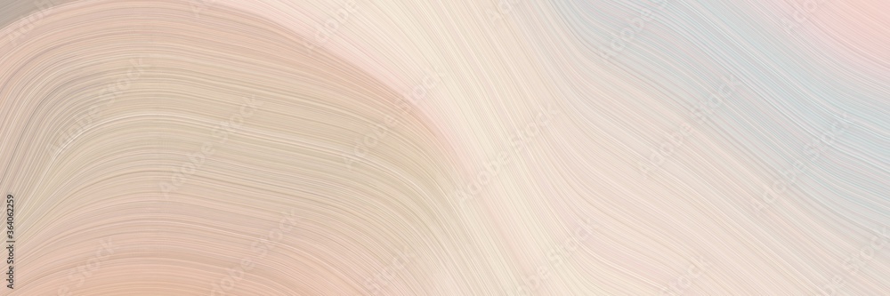 Fototapete abstract flowing horizontal banner with light gray, tan and antique white colors. fluid curved lines with dynamic flowing waves and curves for poster or canvas