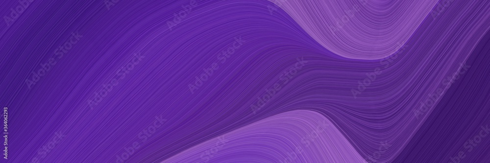 Aufkleber abstract flowing designed horizontal banner with dark slate blue, moderate violet and very dark violet colors. fluid curved lines with dynamic flowing waves and curves for poster or canvas