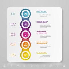 5 steps simple&editable process chart infographics element. EPS 10.	