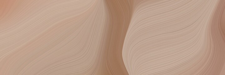 abstract colorful horizontal banner with rosy brown, pastel brown and tan colors. fluid curved flowing waves and curves for poster or canvas