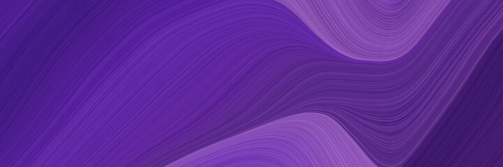 Fototapeta premium abstract flowing designed horizontal banner with dark slate blue, moderate violet and very dark violet colors. fluid curved lines with dynamic flowing waves and curves for poster or canvas