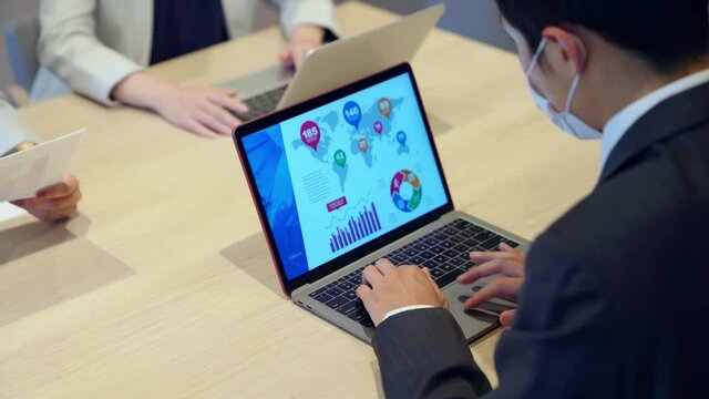 ビジネスミーティング　PC画面