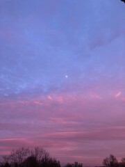 Fototapeta na wymiar pink clouds in an blue sky