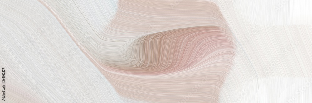 Poster abstract flowing horizontal header with light gray, rosy brown and silver colors. fluid curved flowi