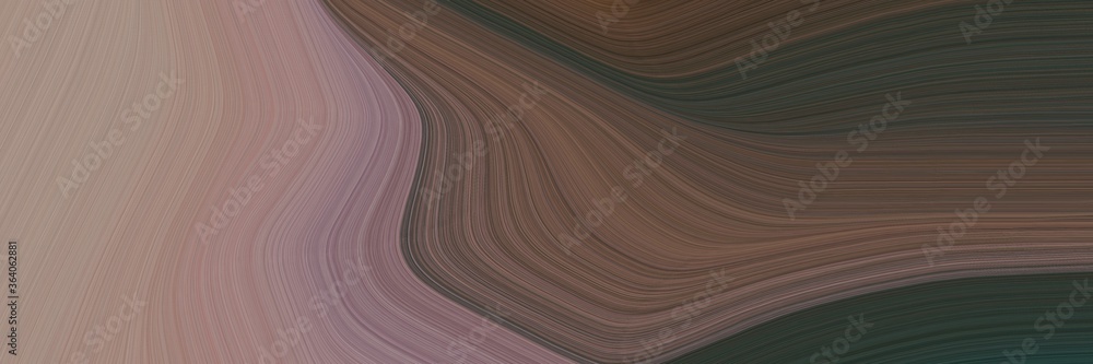 Poster abstract flowing designed horizontal header with old mauve, rosy brown and gray gray colors. fluid c
