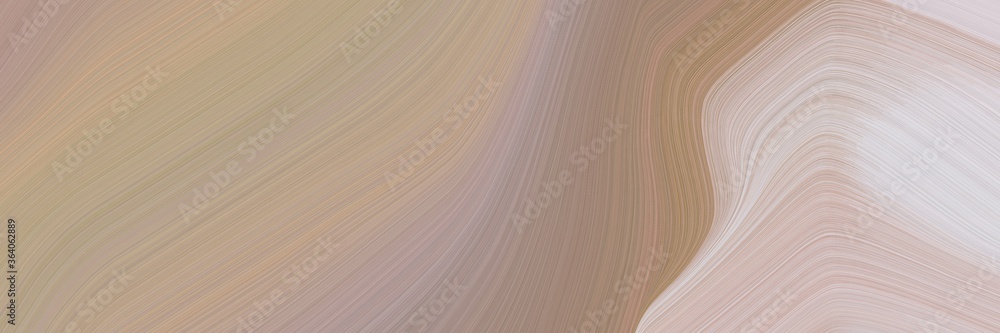 Poster abstract colorful designed horizontal banner with rosy brown, light gray and silver colors. fluid cu