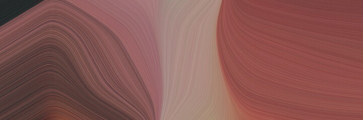 abstract flowing banner with pastel brown, rosy brown and very dark blue colors. fluid curved flowing waves and curves for poster or canvas