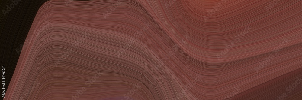 Aufkleber abstract dynamic designed horizontal header with old mauve, very dark red and pastel brown colors. fluid curved flowing waves and curves for poster or canvas