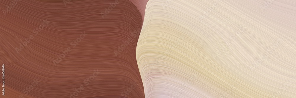 Poster abstract decorative header with pastel gray, brown and rosy brown colors. fluid curved lines with dynamic flowing waves and curves for poster or canvas