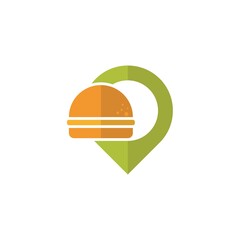 Fototapeta premium Burger Point Logo design template, Burger bakery logo design vector